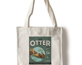 Otter Sweethearts Embroidered Canvas Field Bag