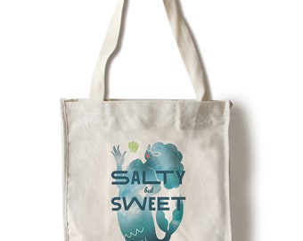 Mermaid Beach Tote 17x15 Mermaid off Duty Mermaid Bag Tote Bag Gift for Men and Women Canvas Linen Tote Reusable Shopping Bag