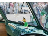 Interior of a Vintage Camper Van with a Hula Girl Doll on the Dashboard 9015146 (20x30 Premium 1000 Piece Jigsaw Puzzle, Made in USA )