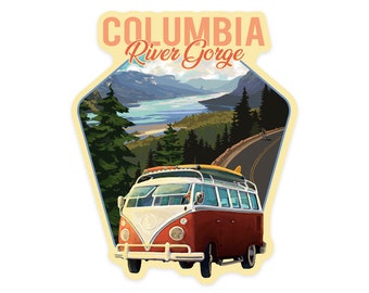 24x36 Gallery Quality Metal Art Columbia River Gorge Camper Van