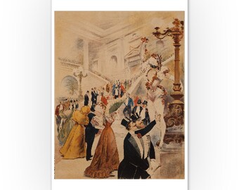 AP63 Vintage Opera Theatre Masqurade Cheret Advertisement Poster Card Print A5