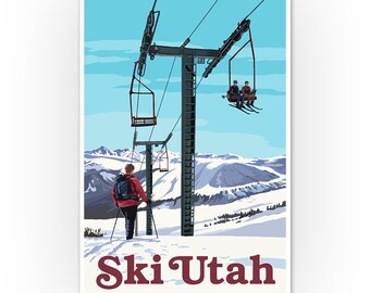 Skier Postcard Ski Utah Ski Sundance Park City Snow Lover Ski Card Ski Gift Skier Gift Utah Gift Utahn