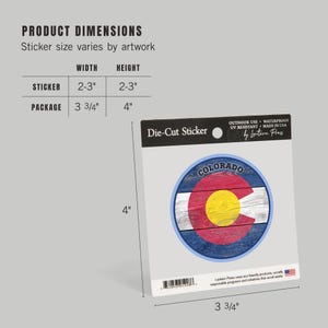 Wyoming Flag Colorado State Flag, Rustic Painting, Contour, Outdoor Vinyl Stickers – Lantern Press Cool Vinyl Stickers 2 thumbnail image