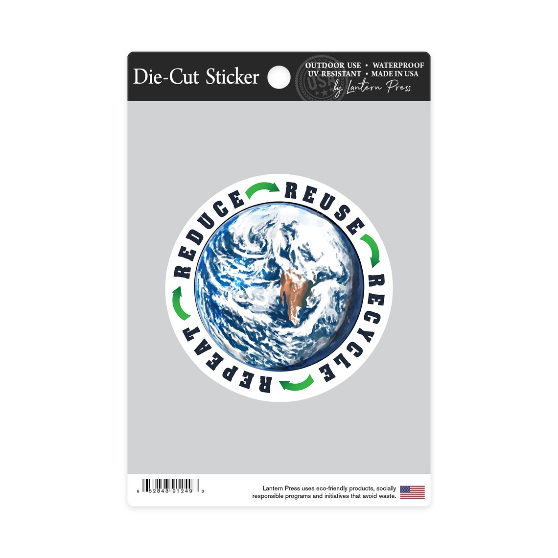 Sticker Reduce Reuse Recycle Earth Watercolor Contour | Etsy