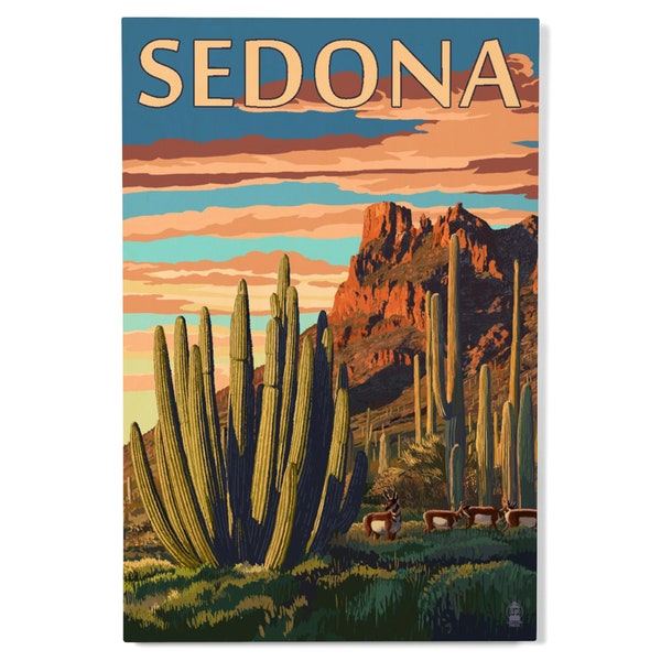Birch Wood, Sedona, Arizona, Organ Pipe Cactus, Sustainable Sign or Postcards, Ready to Hang Art
