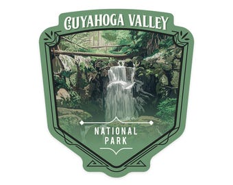 Sticker,  Cuyahoga Valley National Park, Ohio, Painterly National Park Series, , Vinyl Die Cut, Waterproof Outdoor Use