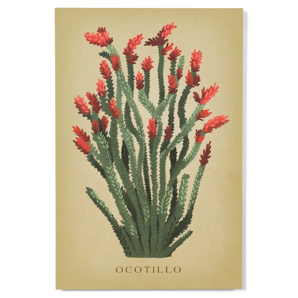Birch Wood, Ocotillo, Vintage Flora, Sustainable Sign or Postcards, Ready to Hang Art