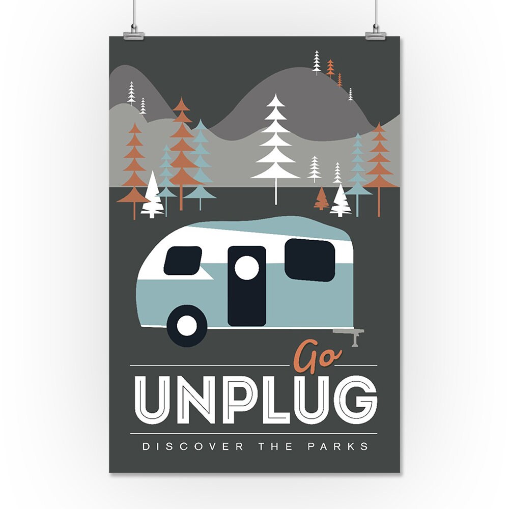 Go Unplug Camper Discover the Parks Vector Style Lantern | Etsy