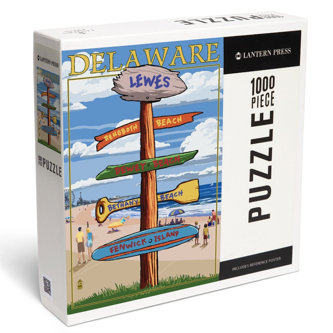 Puzzle, Lewes, Delaware, Destinations Sign, 1000 Pieces, Unique Jigsaw