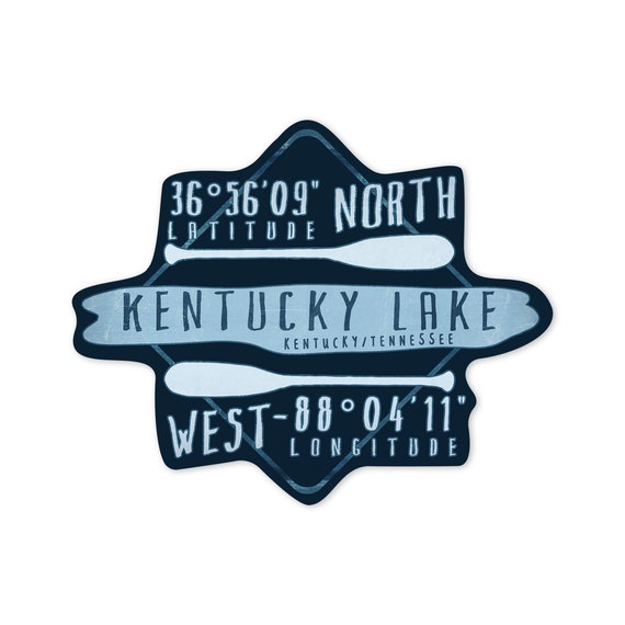 Sticker, Land Between the Lakes, Kentucky, Lake Essentials, Latitude &  Longitude, Artwork, Vinyl Die Cut Decal, Waterproof Outdoor Use -   Sweden