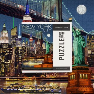 Puzzle, New York, Skyline at Night, 1000 Pieces, Unique Jigsaw, Family ...