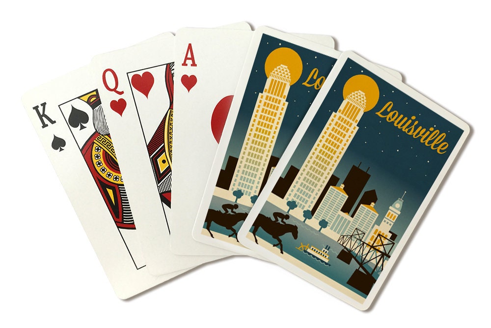 Playing Cards Louisville Kentucky Retro Skyline Classic Etsy 日本