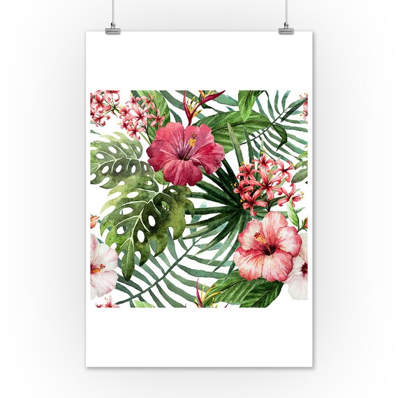 Hibiscus Watercolor Illustration A-91482 6 Sizes Art Prints | Etsy
