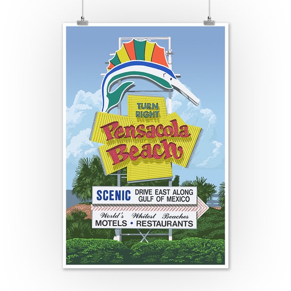 Pensacola Beach Florida Sign 6 Sizes Art Prints Giclees Etsy