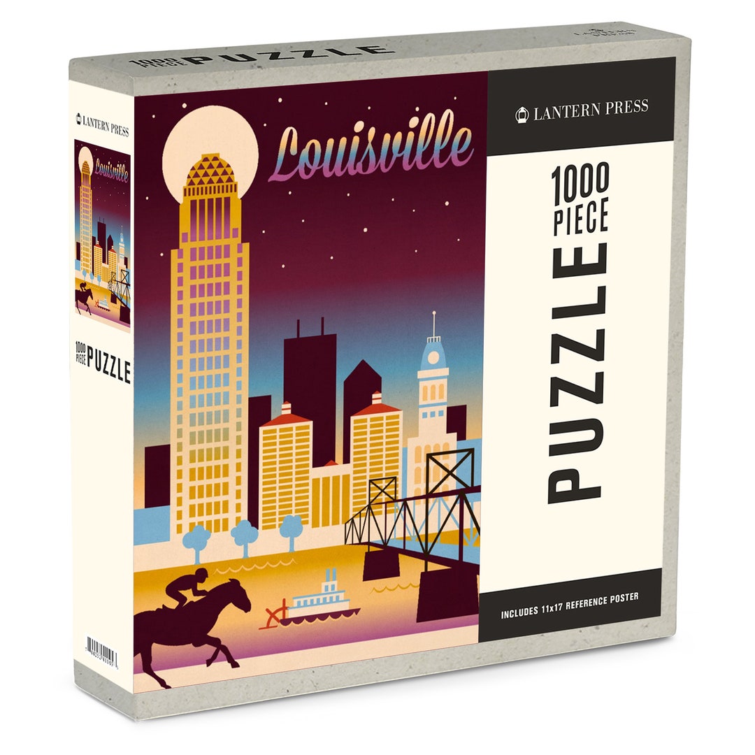 Puzzle Louisville Kentucky Retro Skyline Chromatic Series Etsy