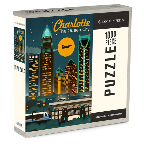 Charlotte Skyline Puzzle Etsy