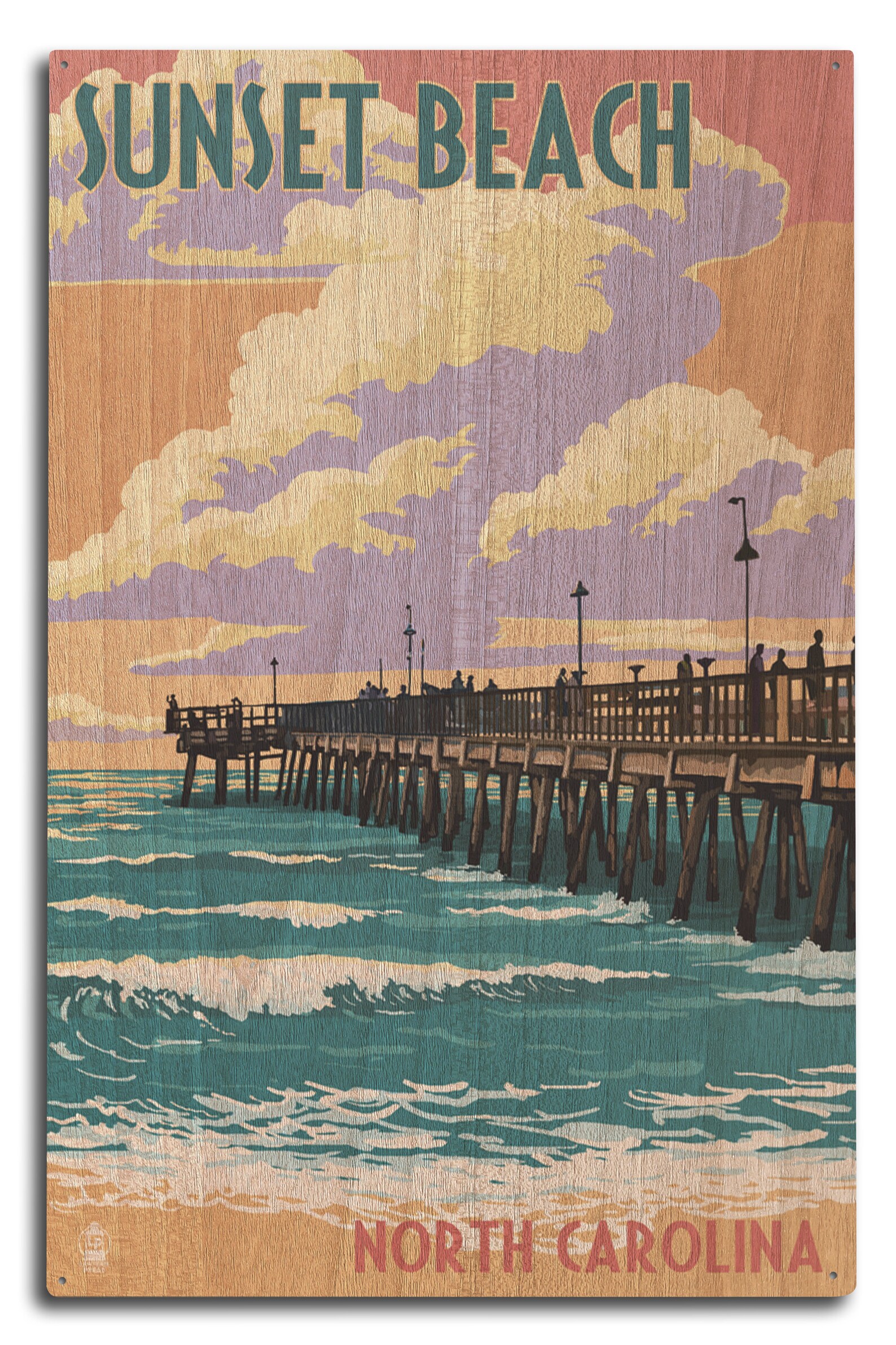 Calabash North Carolina Sunset Beach Pier Scene 6 Sizes Etsy