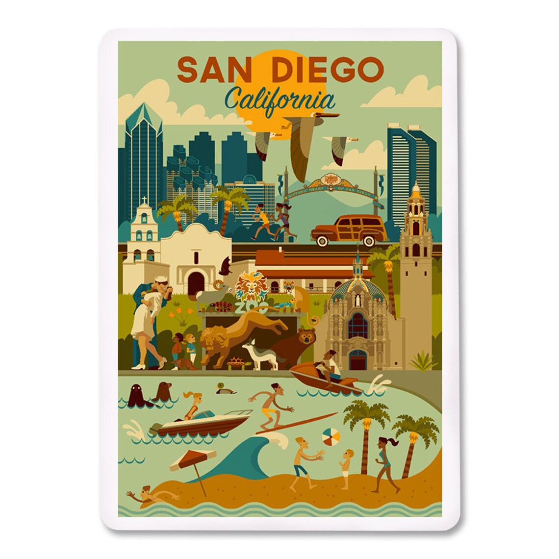 Playing Cards San Diego California Geometric Lantern Press Etsy UK