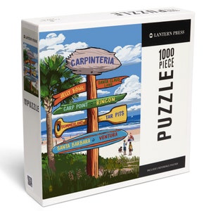 Puzzle, Carpinteria, California, Destination Signpost, 1000 Pieces, Unique Jigsaw, Family, Adults