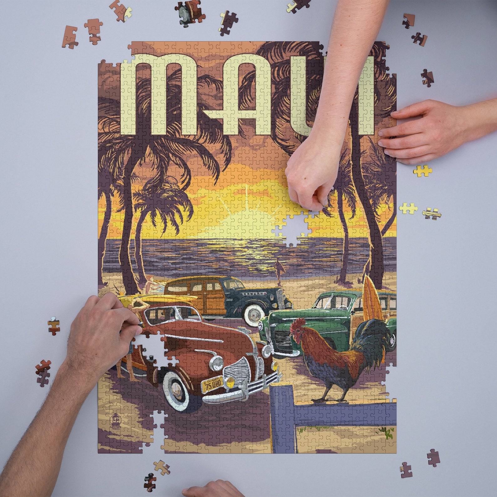 Jigsaw Puzzle Maui Hawaii Woodies on the Beach with Etsy