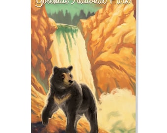 Birch Wood, Yosemite National Park, California, Black Bear Falls, Lantern Press, Sustainable Sign or Postcards, Ready to Hang Art