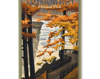 Birch Wood, Cuyahoga Valley National Park, Ohio, Lithograph Lantern Press, Sustainable Sign or Postcards, Ready to Hang Art