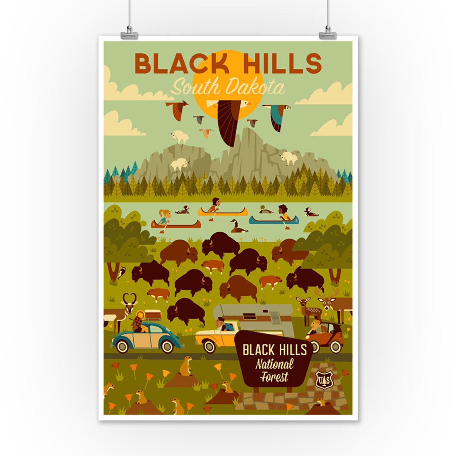 Black Hills South Dakota Geometric 6 Sizes Art Prints Etsy