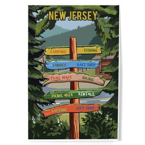 Impresiones, Nueva Jersey, Señalización, Bosque y campamento, Pósteres, Listo para colgar