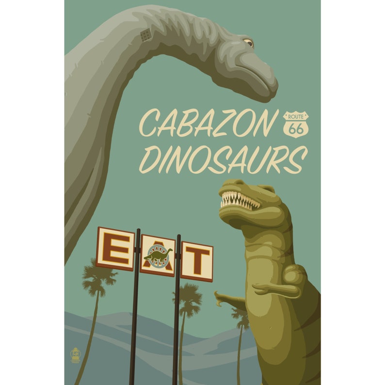 Cabazon California Route 66 Cabazon Dinosaurs 6 Sizes Etsy