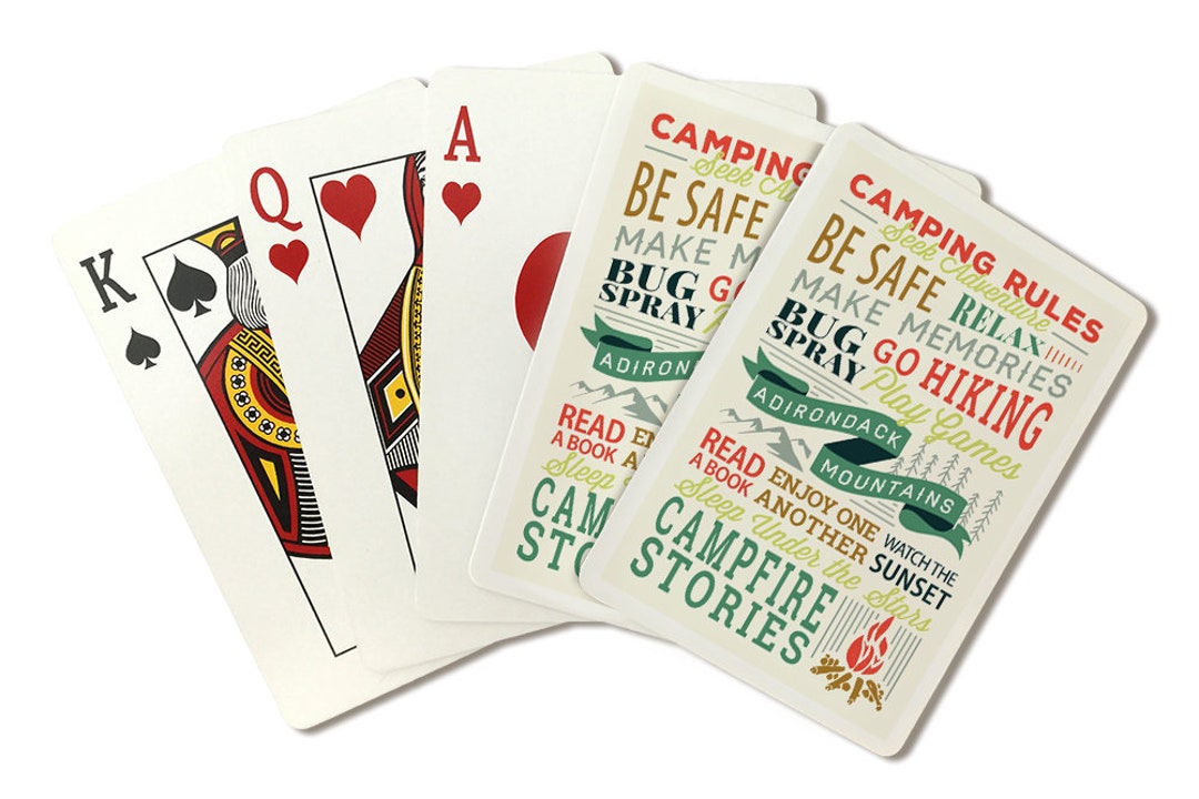 Playing Cards Adirondack Mountains Camping Rules Etsy