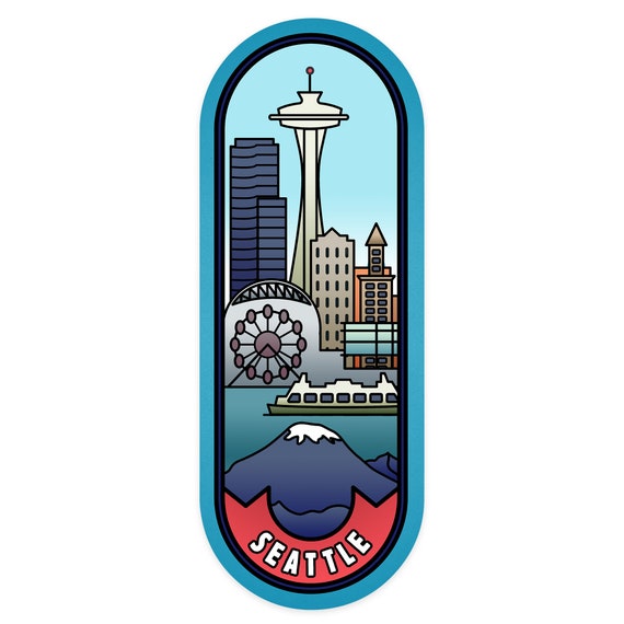 Seattle Torrent Sticker Vinyl Waterproof Sticker Seattle Washington Design Magnet Art ...