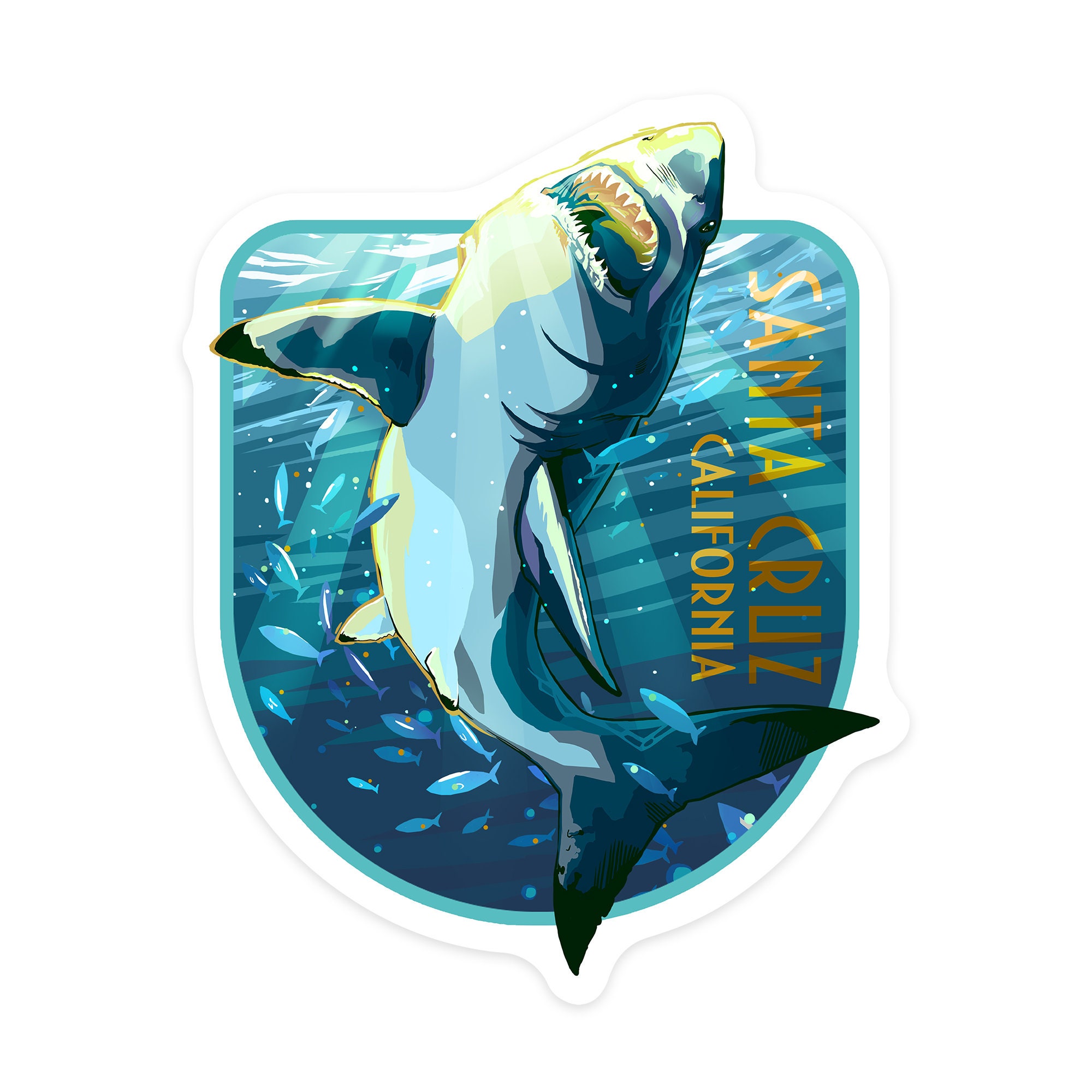 Santa Cruz Shark Sticker - Sticker - 5 Sticker Graphic -Auto Wall