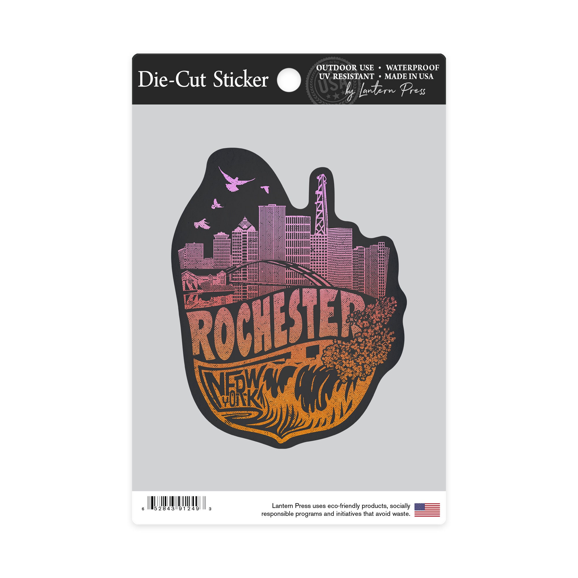 Rochester New York Contour Vinyl Die Cut Sticker for Etsy
