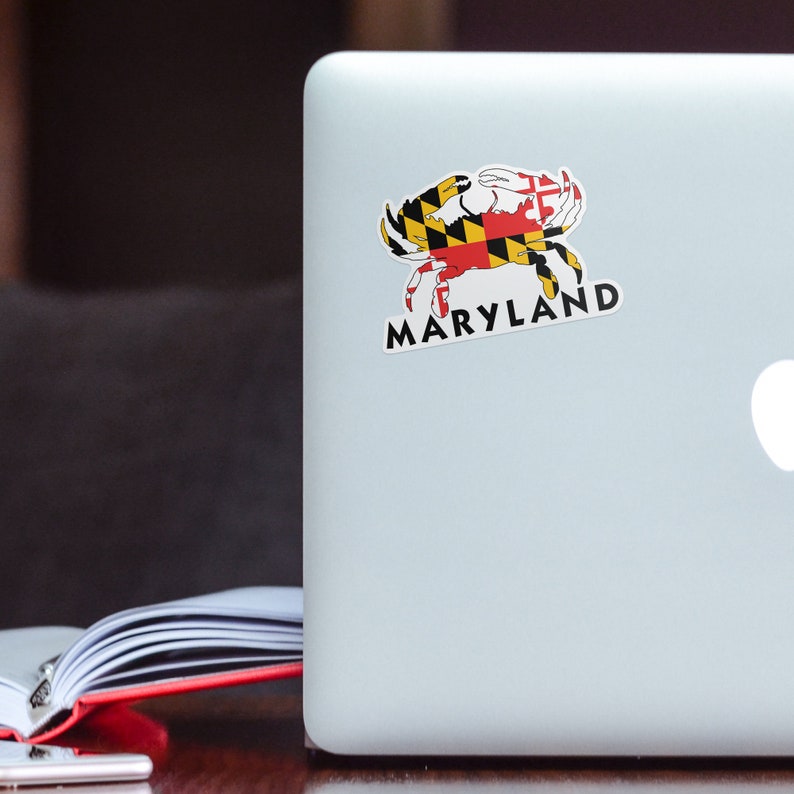 Sticker Maryland Crab Flag Contour Lantern Press Artwork - Etsy