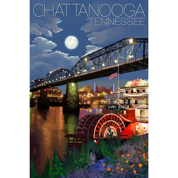 Chattanooga Skyline Art Etsy