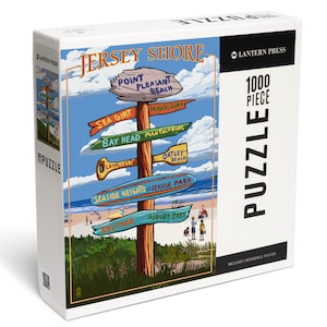 Puzzle, Point Pleasant Beach, New Jersey, Destinations Sign, 1000 Pieces, Unique Jigsaw, Family, Adults