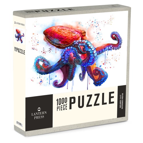 Puzzle Octopus Watercolor 1000 Pieces Unique Jigsaw - Etsy Sweden