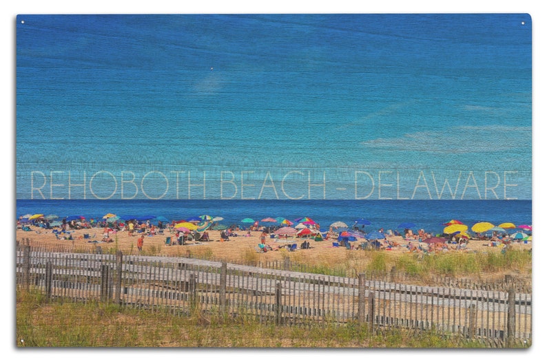 Rehoboth Beach Delaware Beach and Umbrellas 6 Sizes Art Etsy
