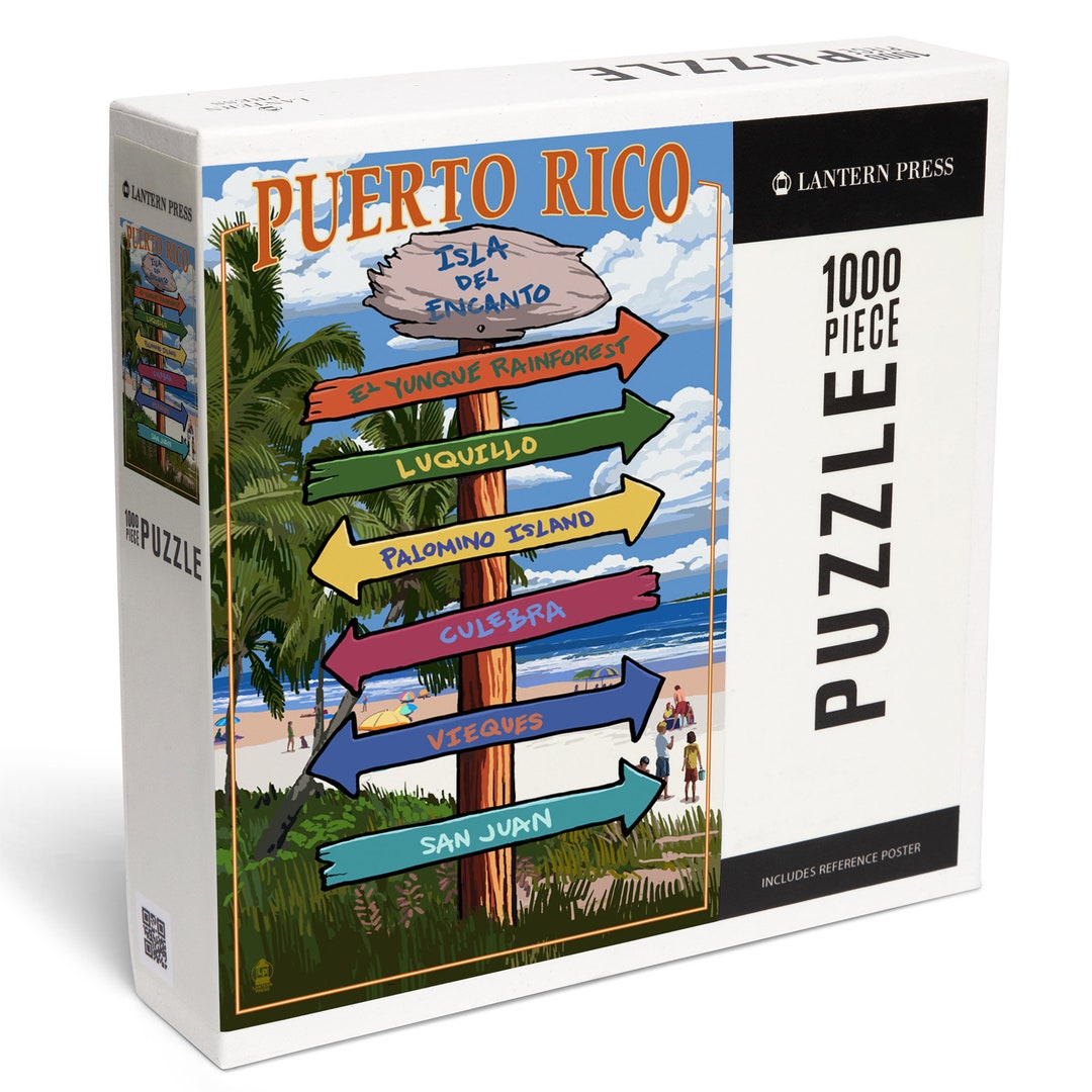 Puzzle, Isla Del Encanto, Puerto Rico, Destinations Sign, 1000 Pieces,  Unique Jigsaw, Family, Adults 