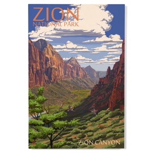 Birch Wood, Zion National Park, Utah, Zion Canyon View, Sustainable Sign or Postcards, Ready to Hang Art