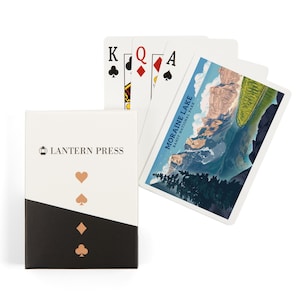 Playing Cards, Banff National Park, Canada, Moraine Lake, Lithograph, 52 Card Deck with Jokers in Box, Unique Art