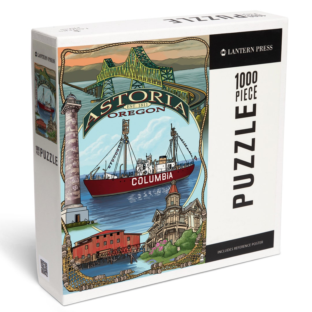 Puzzle Astoria Oregon Montage 1000 Pieces Unique Jigsaw Etsy