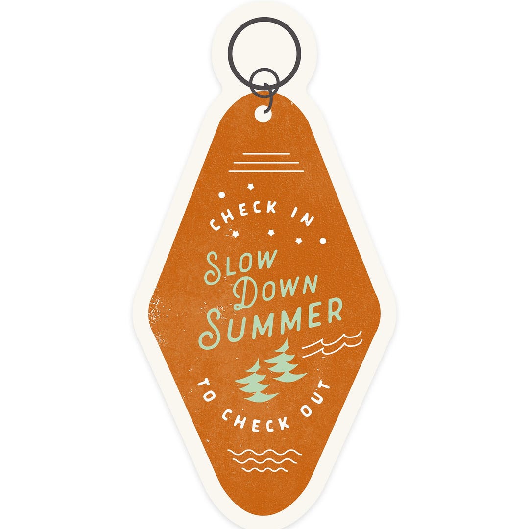 Sticker, Vintage Summer Series, Slow Down Summer Key Fob, Contour ...