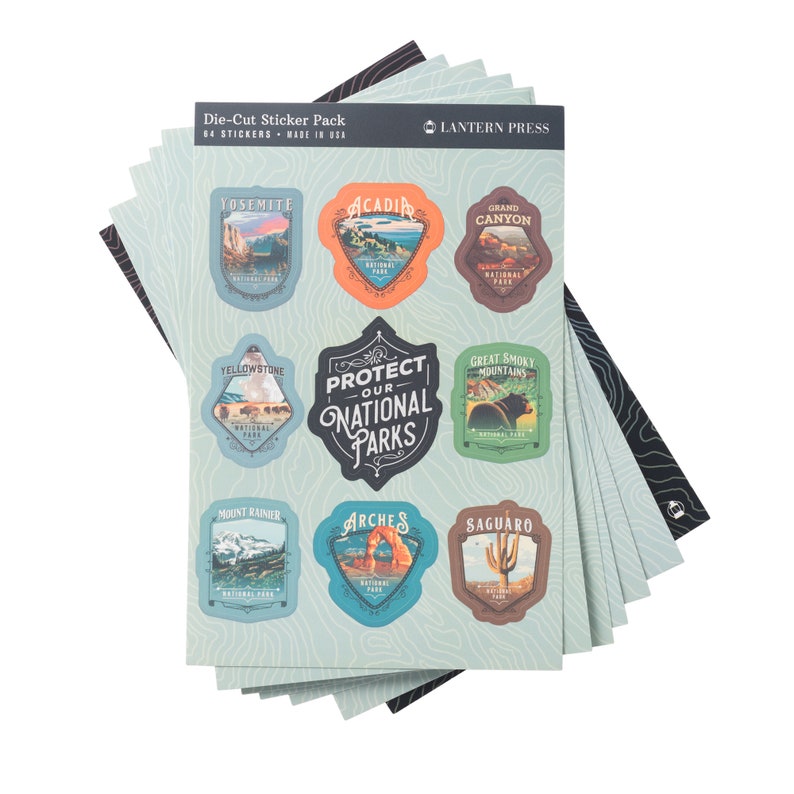 Lantern Press Protect Our National Parks Sticker Sheet Set Etsy