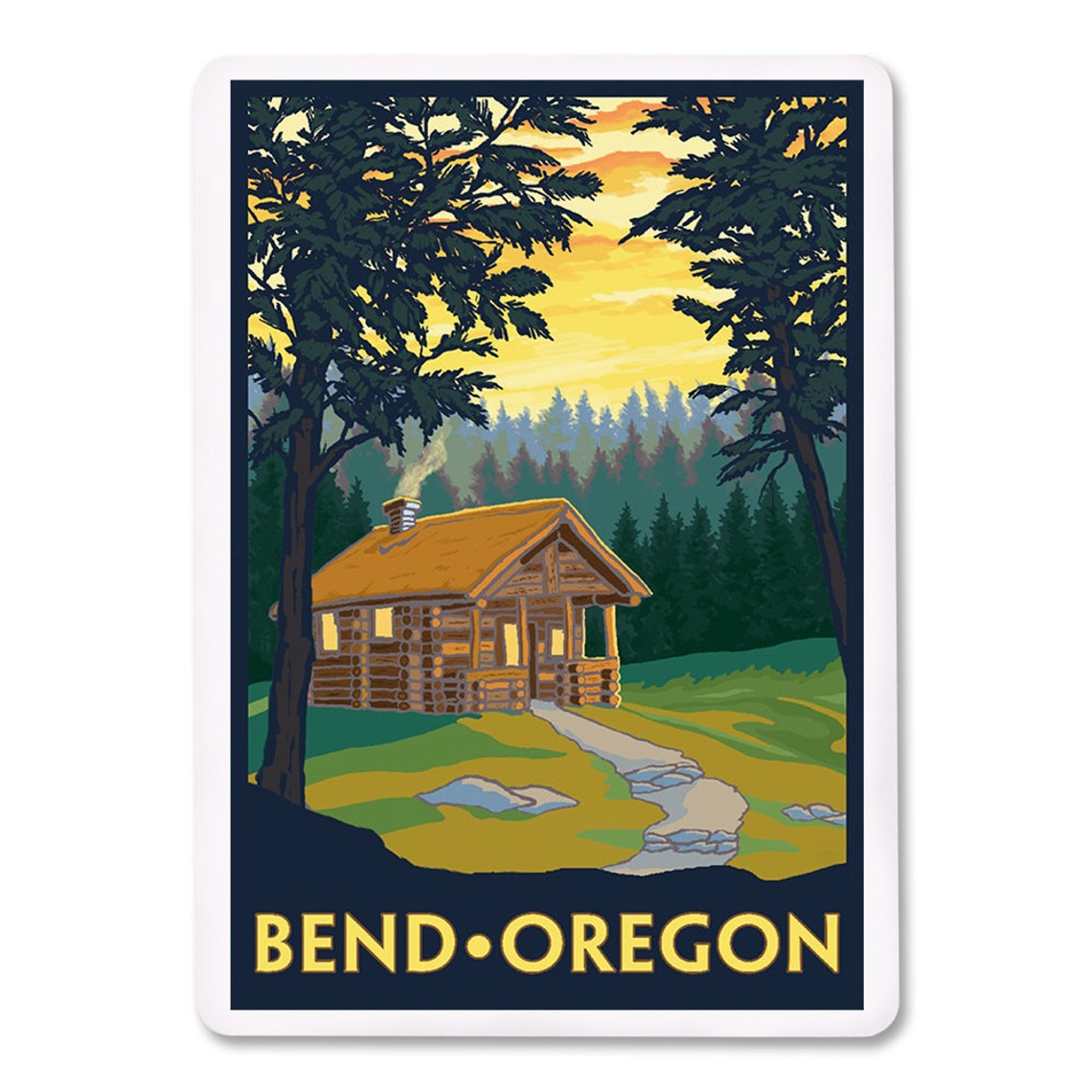 Playing Cards Bend Oregon Cabin in the Woods Scene Lantern Etsy