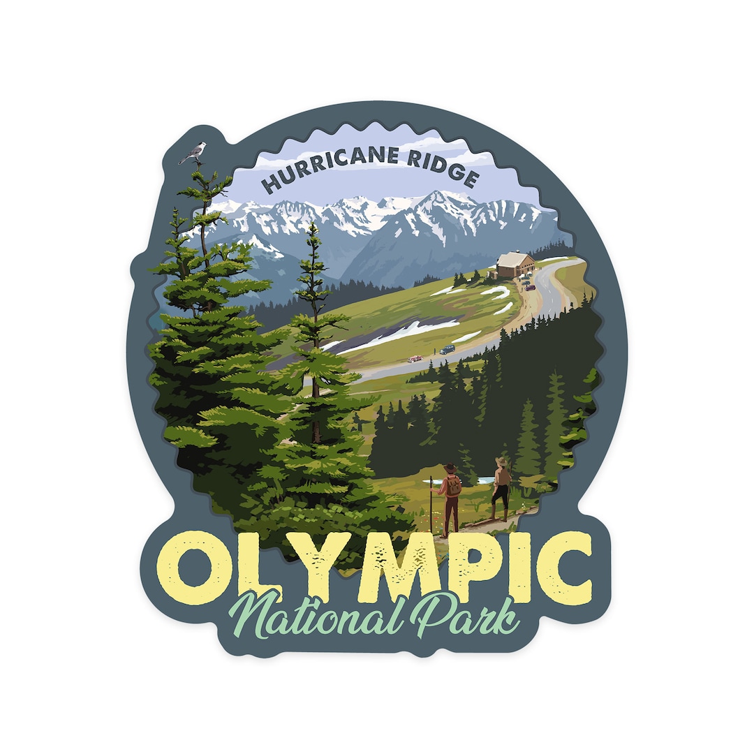 Sticker, Olympic National Park, Washington, Hurricane Ridge & Hikers ...