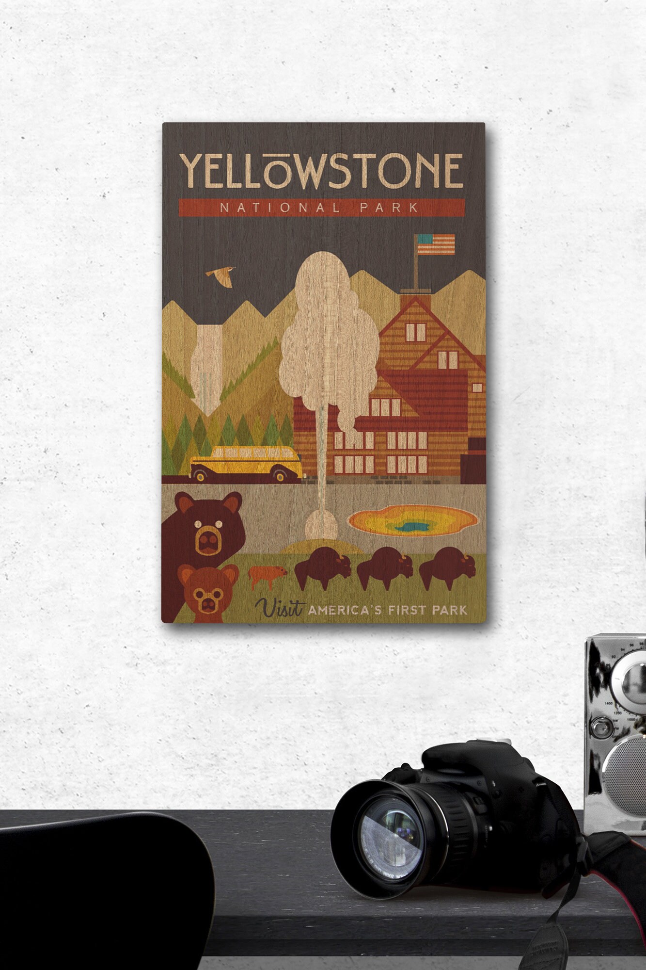 Yellowstone National Park WY Geometric Lantern Press Etsy