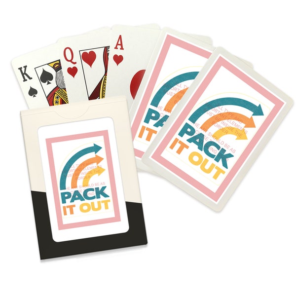 Playing Cards, Game For Adventure Series, Pack It Out, 52 Card Deck with Jokers in Box, Unique Art