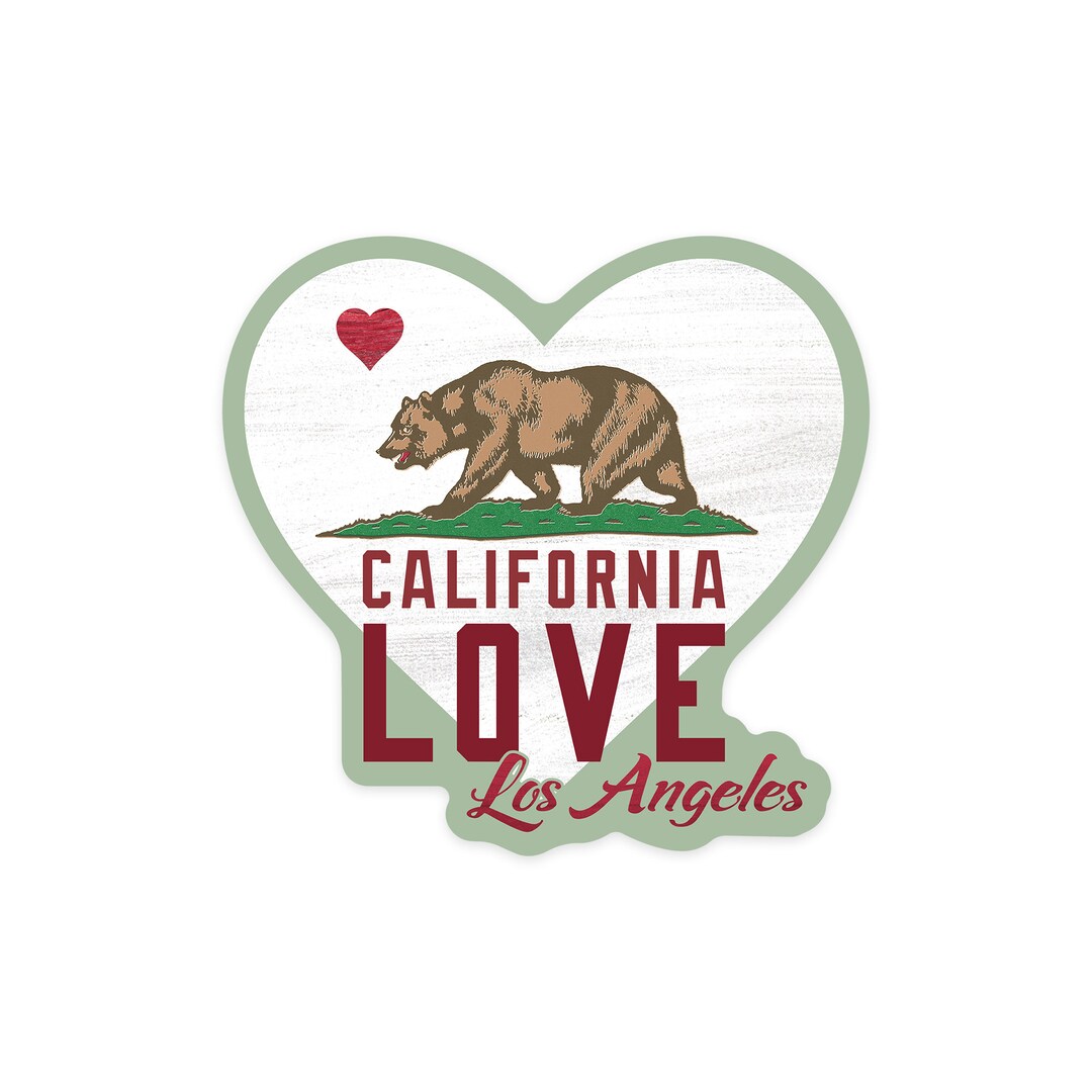 Sticker Los Angeles California California Bear Flag With Etsy