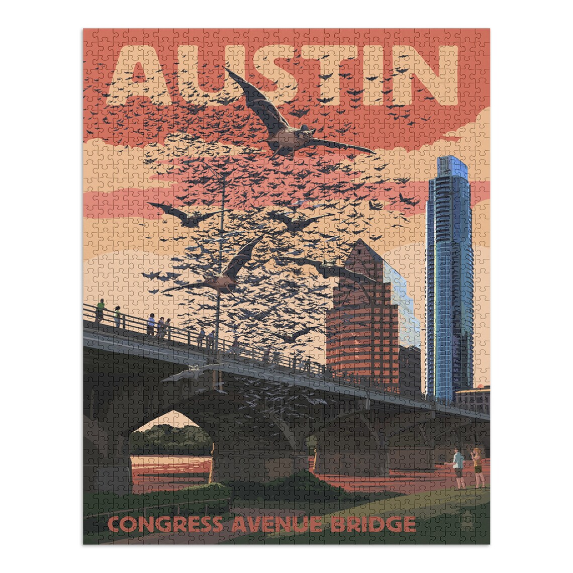Jigsaw Puzzle Austin Texas Bats & Congress Avenue Bridge Etsy